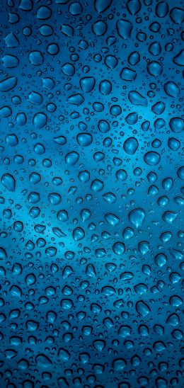 raindrop, blue, background Wallpaper 720x1520