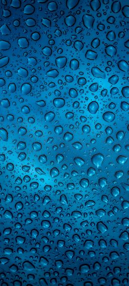 Обои 720x1600 капля дождя, синий, фон
