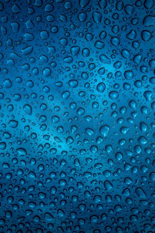 raindrop, blue, background Wallpaper 640x960
