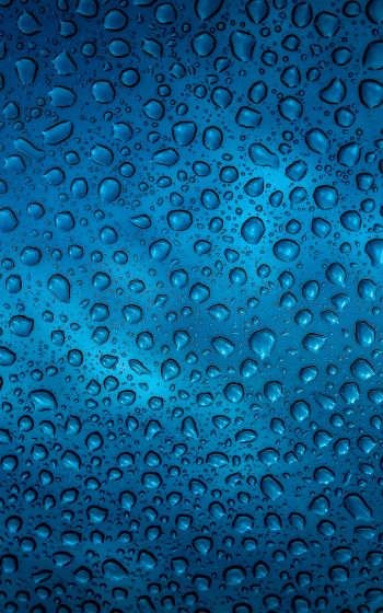 raindrop, blue, background Wallpaper 1200x1920