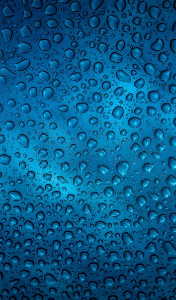 raindrop, blue, background Wallpaper 600x1024