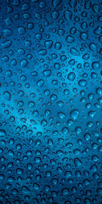raindrop, blue, background Wallpaper 720x1440