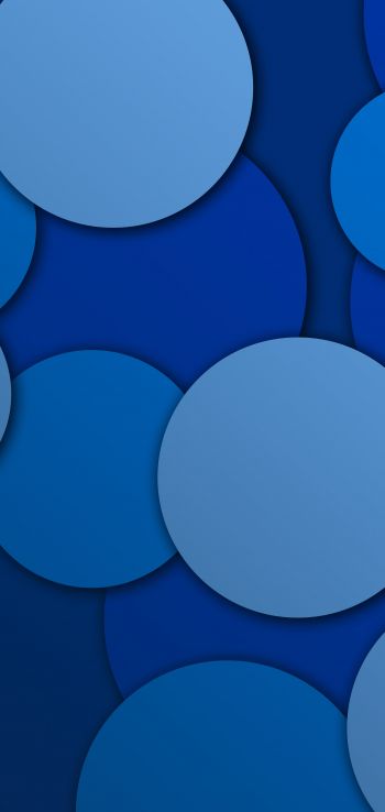 circles, blue, abstraction Wallpaper 1440x3040