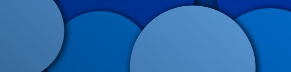 circles, blue, abstraction Wallpaper 1590x400