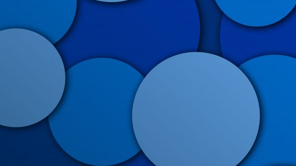 circles, blue, abstraction Wallpaper 1366x768