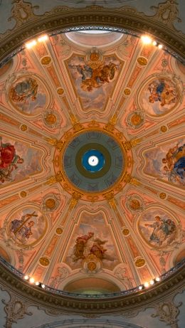 church, ceiling, art Wallpaper 640x1136