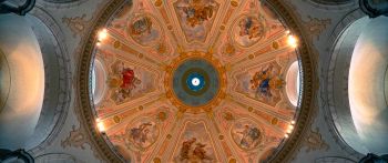church, ceiling, art Wallpaper 2560x1080