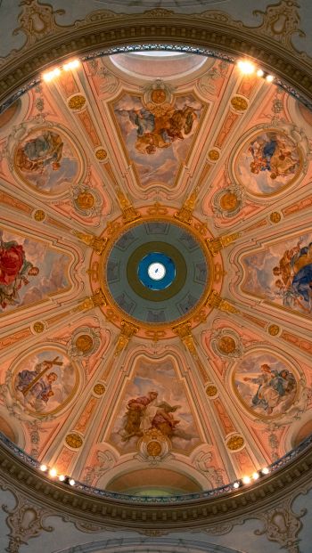 church, ceiling, art Wallpaper 640x1136