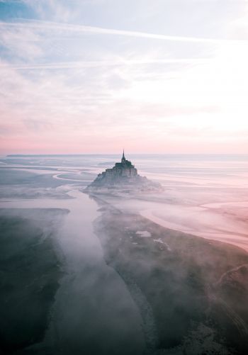 Mont Saint Michel, island, France Wallpaper 1668x2388