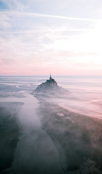 Mont Saint Michel, island, France Wallpaper 600x1024