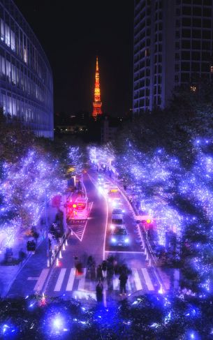 Tokyo, Japan, purple Wallpaper 1752x2800