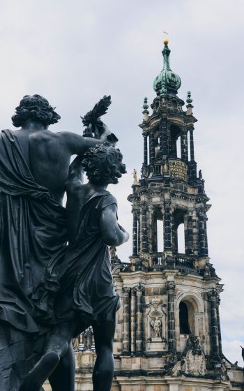 Обои 800x1280 Дрезден, Германия, статуя
