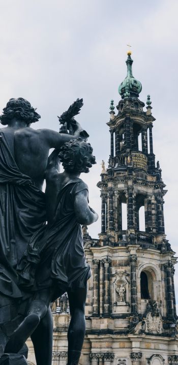 Dresden, Germany, statue Wallpaper 1440x2960