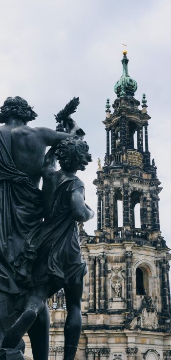 Dresden, Germany, statue Wallpaper 1080x2280