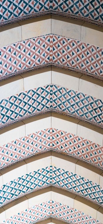 pattern, arch, ceiling Wallpaper 1284x2778