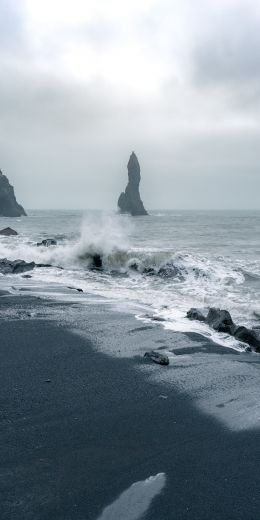 Iceland, sea, waves Wallpaper 720x1440