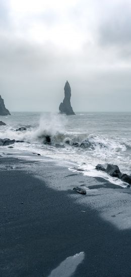 Обои 720x1520 Исландия, море, волны
