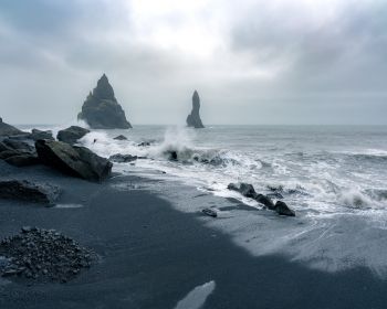 Обои 1280x1024 Исландия, море, волны