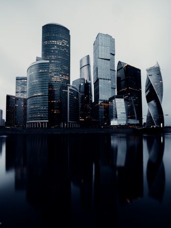 Обои 1668x2224 Москва-Сити, небоскребы, Москва