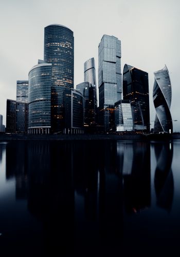 Moscow City, skyscrapers, Moscow Wallpaper 1668x2388