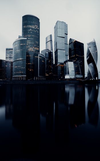 Обои 1600x2560 Москва-Сити, небоскребы, Москва