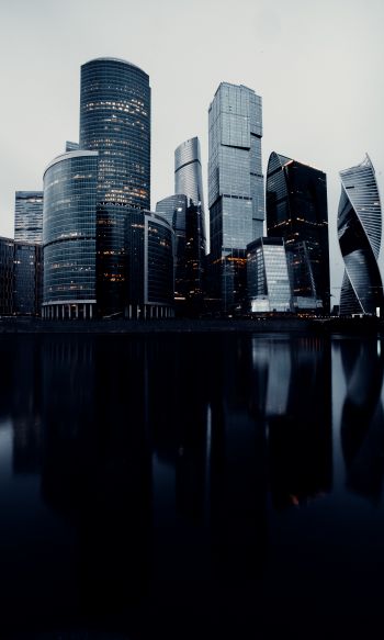 Moscow City, skyscrapers, Moscow Wallpaper 1200x2000