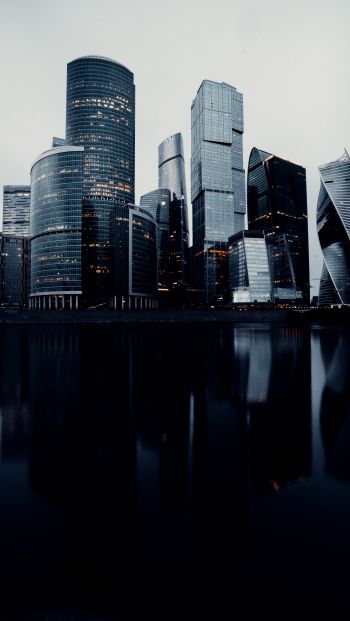 Moscow City, skyscrapers, Moscow Wallpaper 640x1136