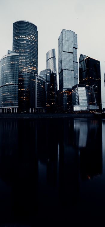 Moscow City, skyscrapers, Moscow Wallpaper 828x1792