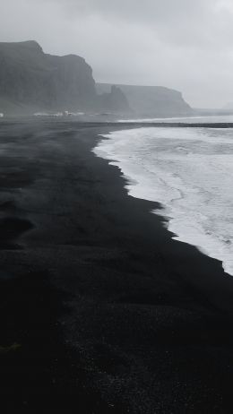 Iceland, beach, sea Wallpaper 1440x2560