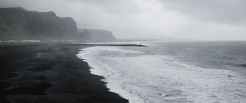Iceland, beach, sea Wallpaper 2560x1080