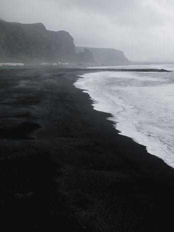 Iceland, beach, sea Wallpaper 1620x2160
