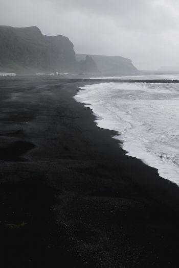 Обои 640x960 Исландия, пляж, море