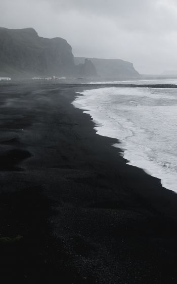 Iceland, beach, sea Wallpaper 1600x2560