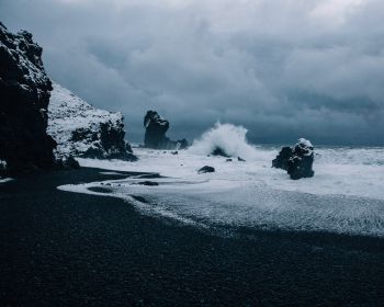 Обои 1280x1024 Исландия, море, волны
