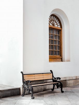 bench, aesthetics of white Wallpaper 1620x2160
