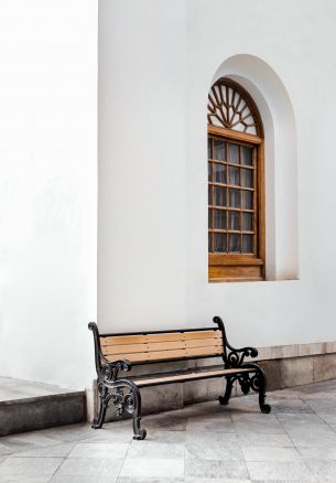 bench, aesthetics of white Wallpaper 1640x2360