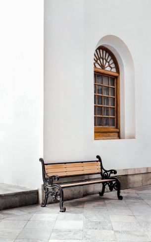 bench, aesthetics of white Wallpaper 1752x2800