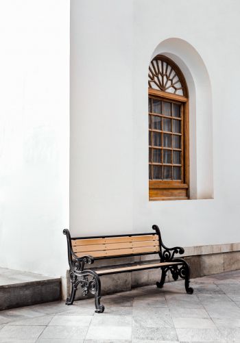 bench, aesthetics of white Wallpaper 1668x2388