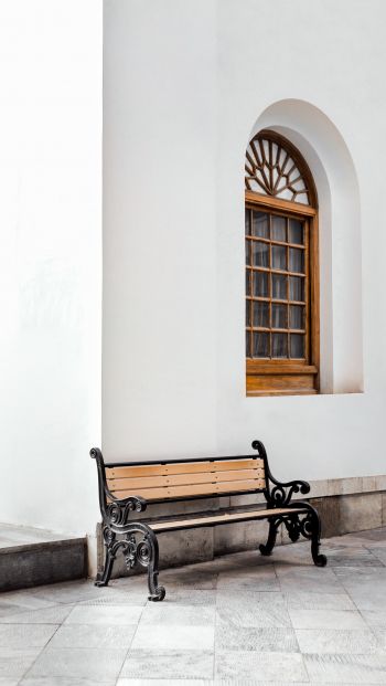 bench, aesthetics of white Wallpaper 640x1136
