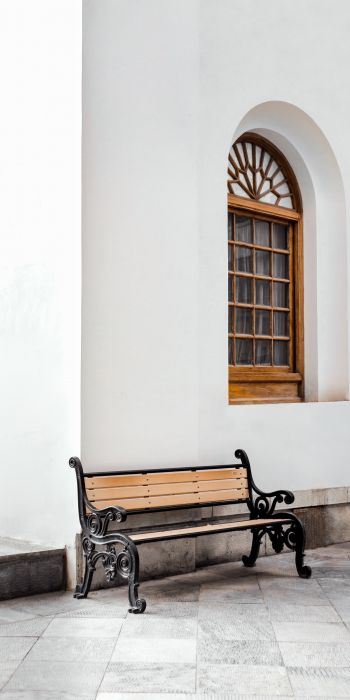 bench, aesthetics of white Wallpaper 720x1440