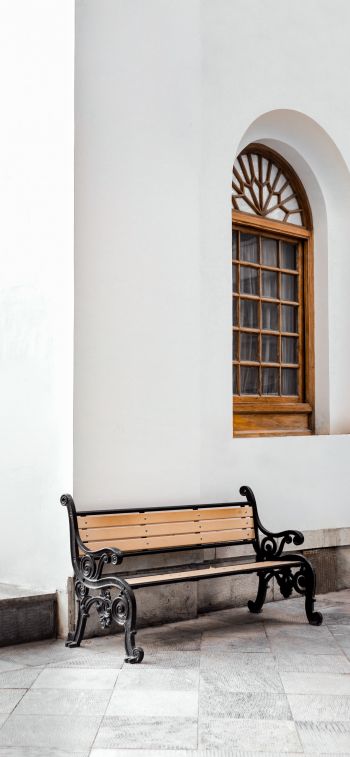 bench, aesthetics of white Wallpaper 828x1792
