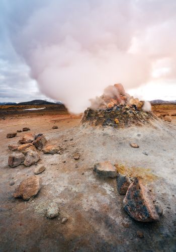 Iceland, geyser Wallpaper 1668x2388