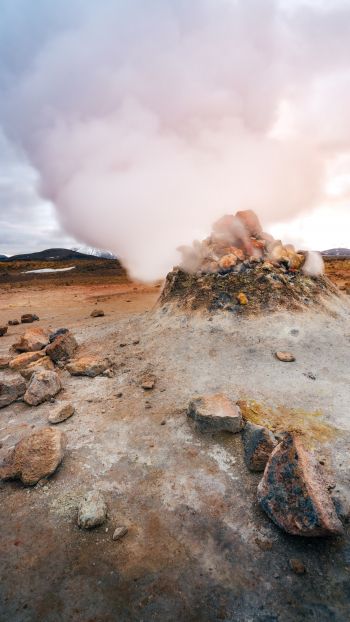 Iceland, geyser Wallpaper 1080x1920