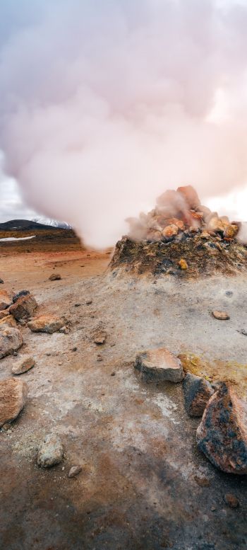 Iceland, geyser Wallpaper 1080x2400
