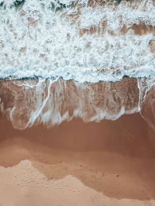 top view, sea foam, beach Wallpaper 3000x4000