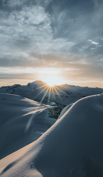 sunrise, winter, snow Wallpaper 600x1024