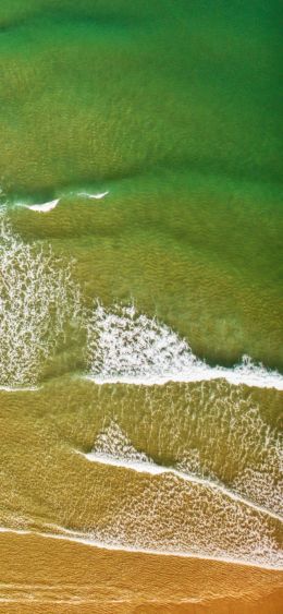 top view, sea, beach Wallpaper 1080x2340