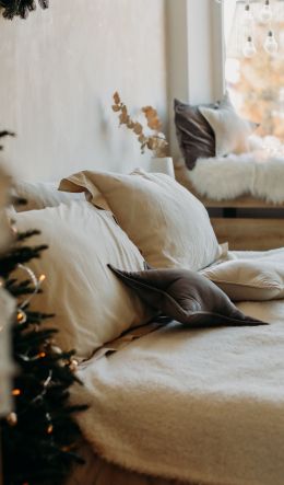 interior, aesthetics, bed Wallpaper 600x1024