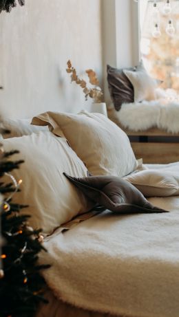 interior, aesthetics, bed Wallpaper 640x1136