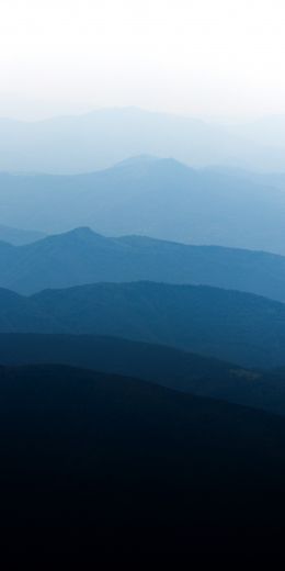 blue gradient, mountain range Wallpaper 720x1440